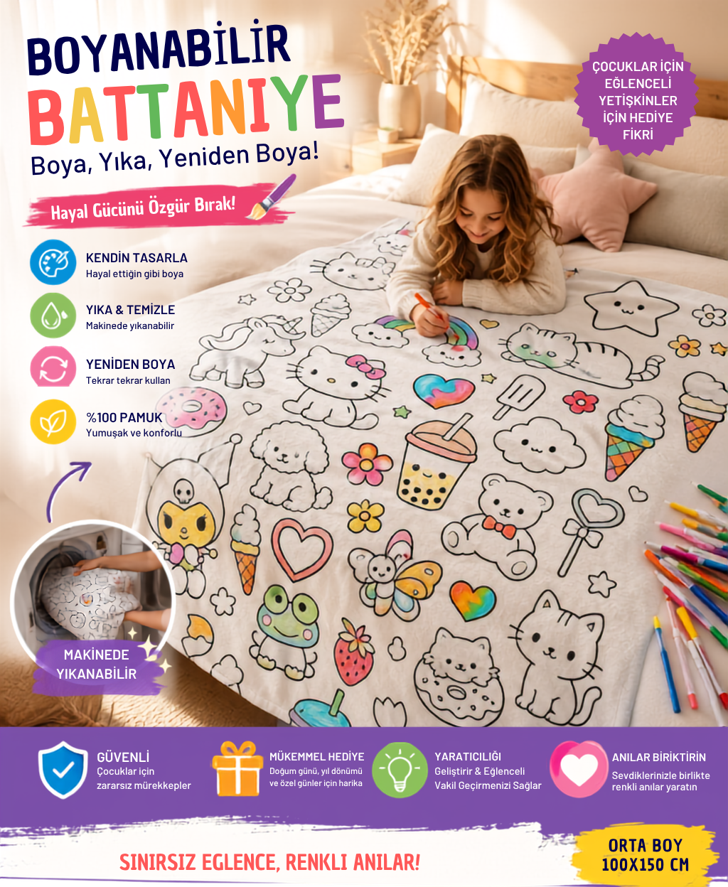 Coloria Boyanabilir Battaniye